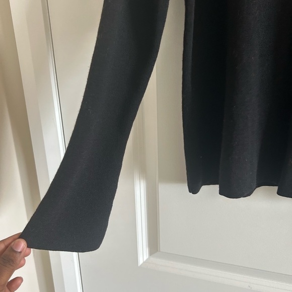 Eileen Fisher 100% Wool Black Knit Cardigan Sweater - Picture 6 of 9